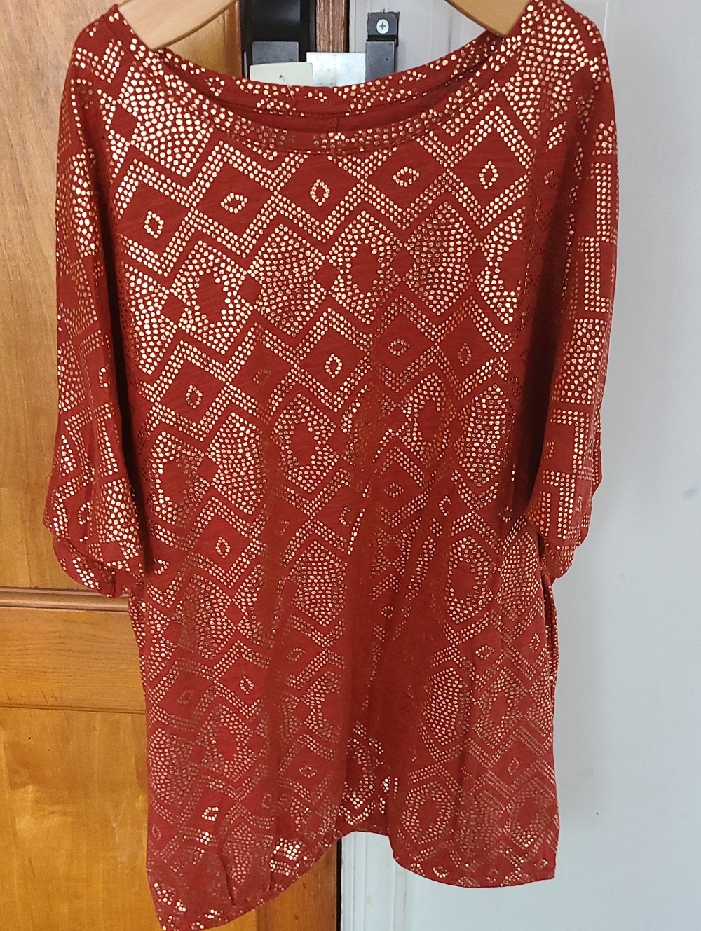 Apt 9 - Rust Orange Studded Tunic Top
